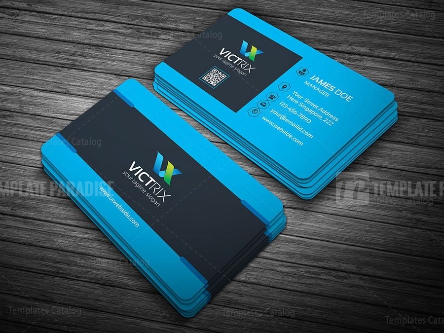Blue Perfect Business Card Template - Template Paradise | Graphic ...