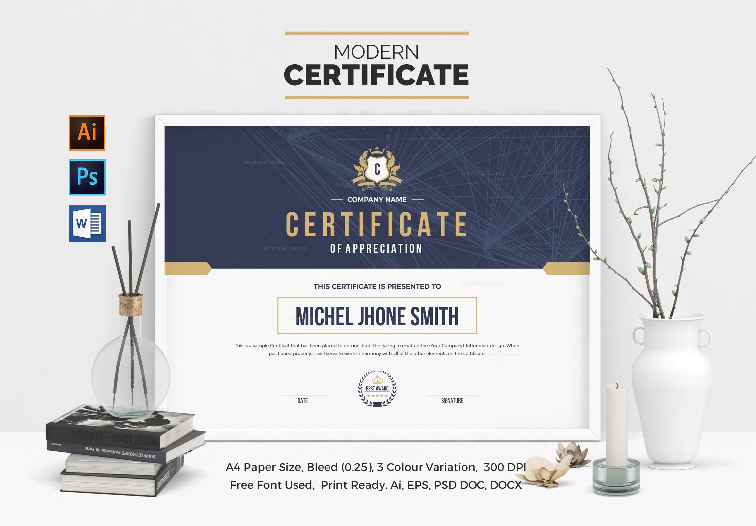 Landscape Certificate Templates - Template Paradise | Graphic Templates