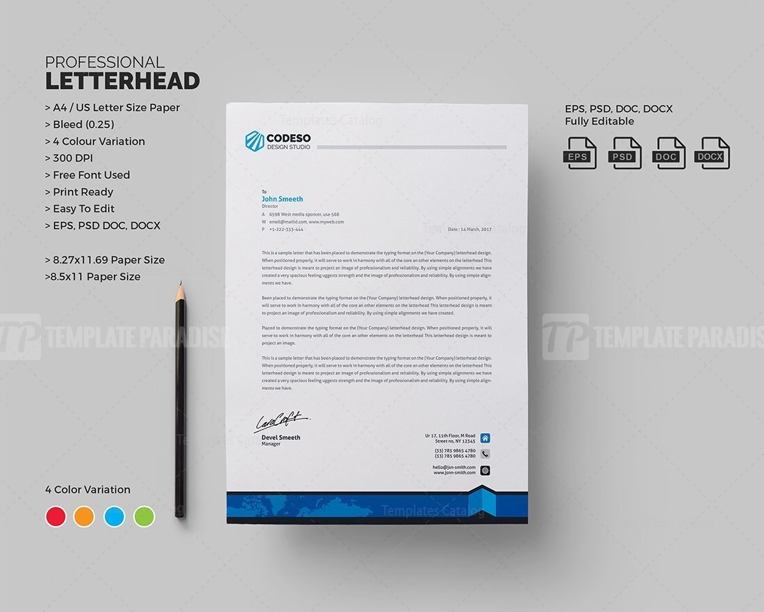 Letterhead Template - Template Paradise | Graphic Templates Store