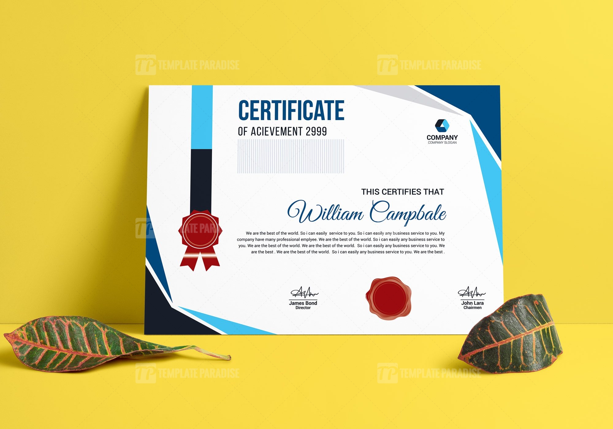 Attendance Certificate Template - Template Paradise  Graphic Intended For Corporate Bond Certificate Template